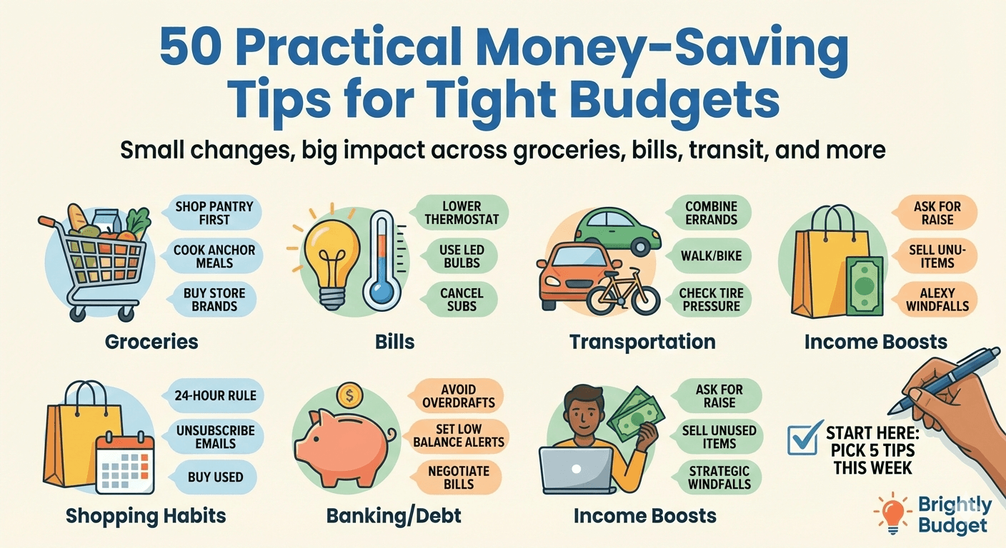 50 Practical Money-Saving Tips for Tight Budgets